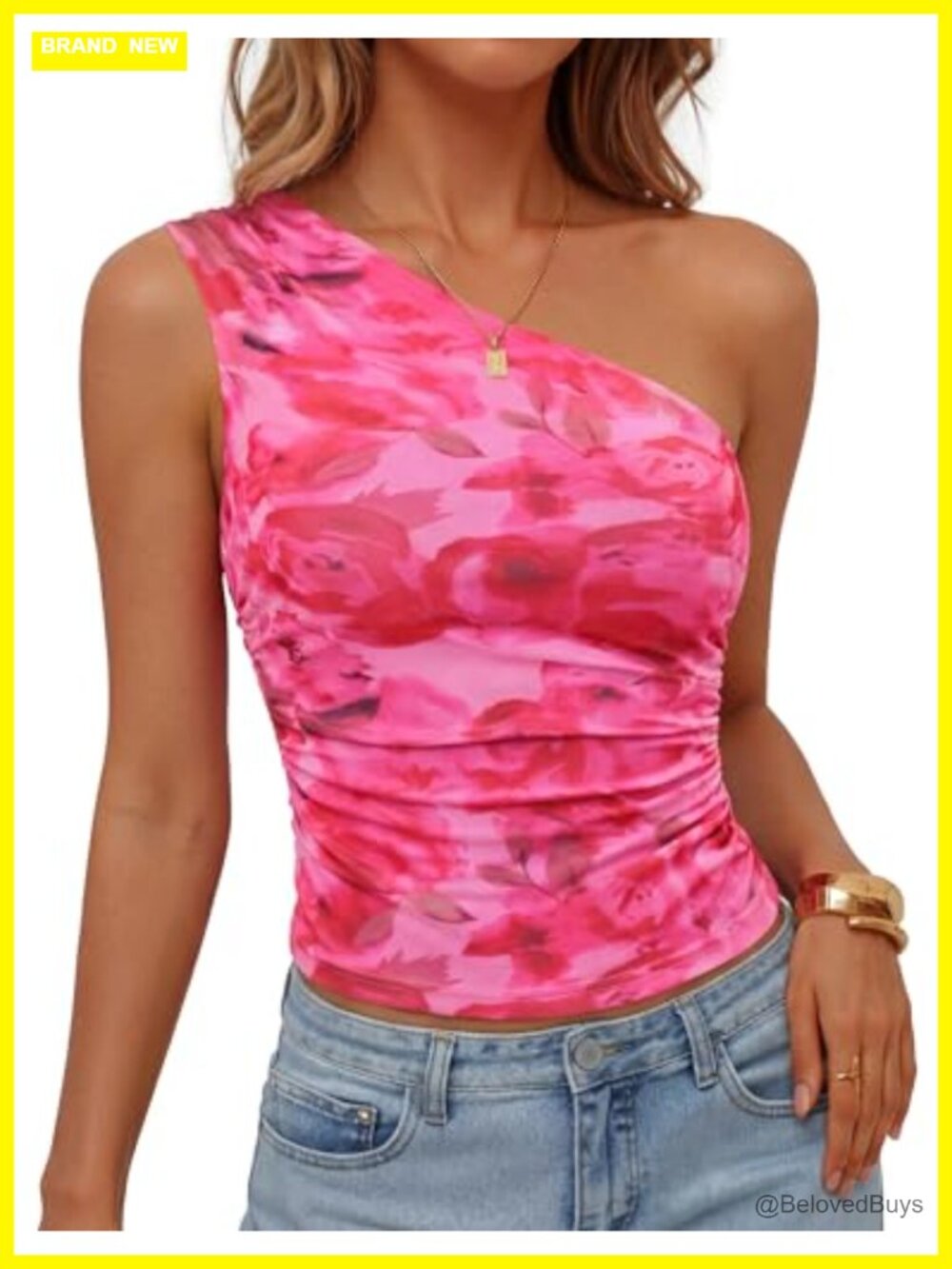 Womens Floral Mesh Off Shoulder Tank Top Sleeveless Summer Y2K